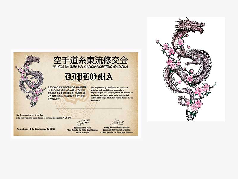 Imagen representativa del diseño de diploma de Shukokai